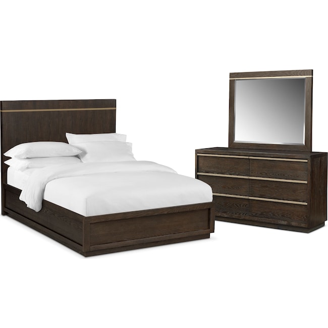 Gavin 5 Piece King Bedroom Set Brownstone