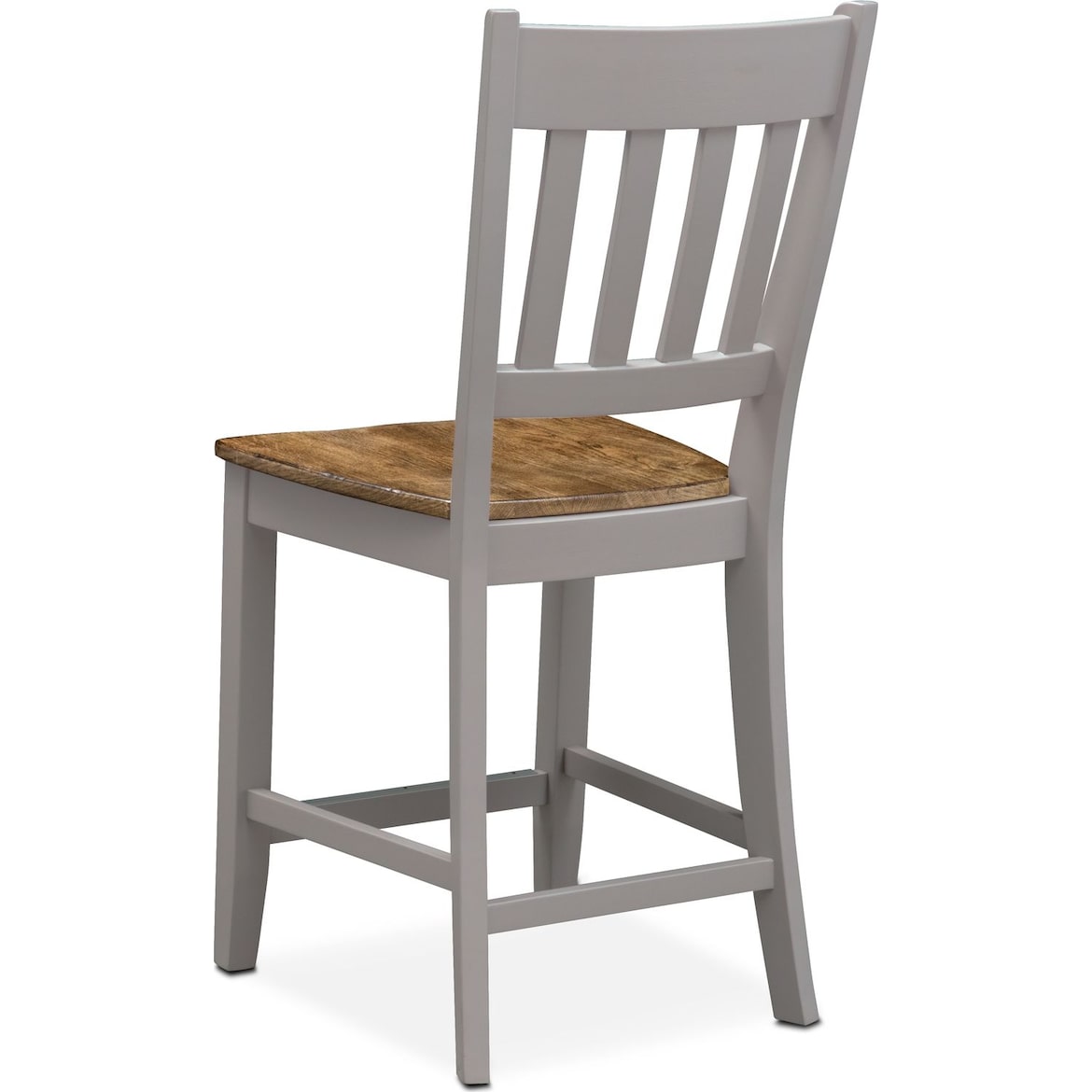 Nantucket CounterHeight SlatBack Chair Oak and Gray American