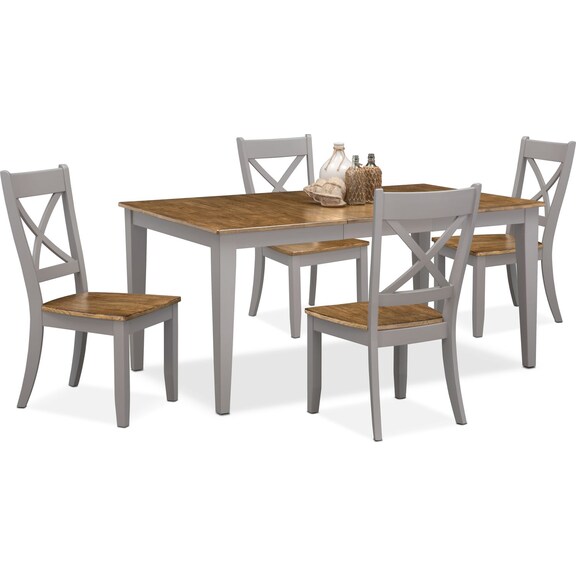 The Nantucket Dining Collection Oak And Gray American 549 95 Nantucket Table And 4 X Back Chairs Oak Gray