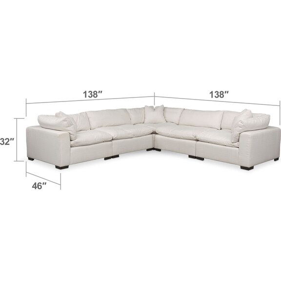 Living Room Furniture - Plush 5-Piece Sectional
