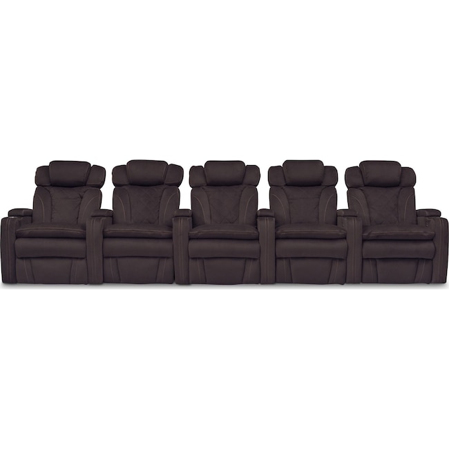 Living Room Furniture - Fiero 5-Piece Dual-Power Reclining Sectional