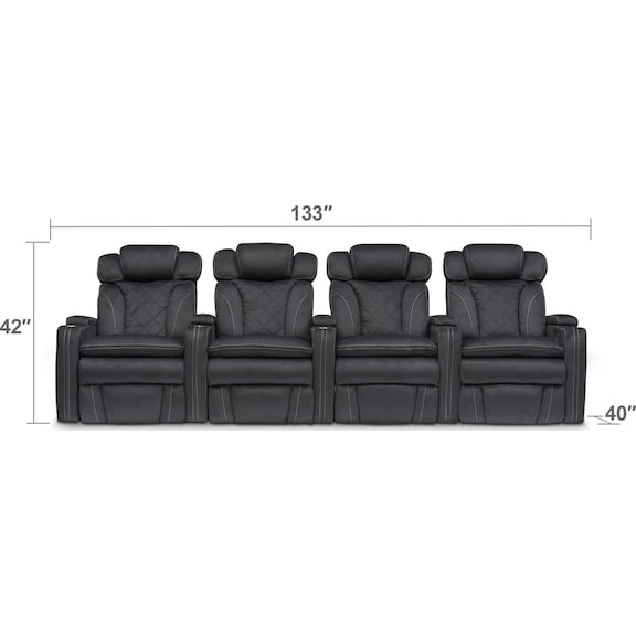 Living Room Furniture - Fiero 4-Piece Power Reclining Home Theater Sectional