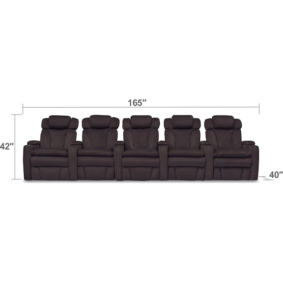 Living Room Furniture - Fiero 5-Piece Dual-Power Reclining Sectional