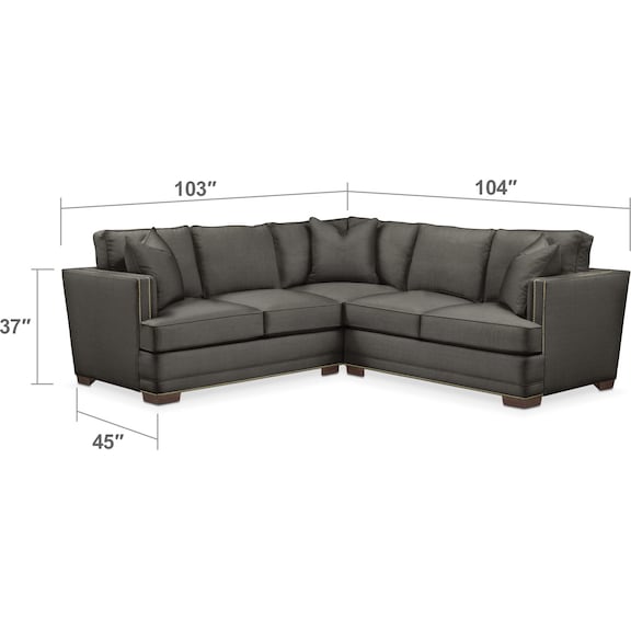 Living Room Furniture - Arden 2-Piece Sectional with Loveseat