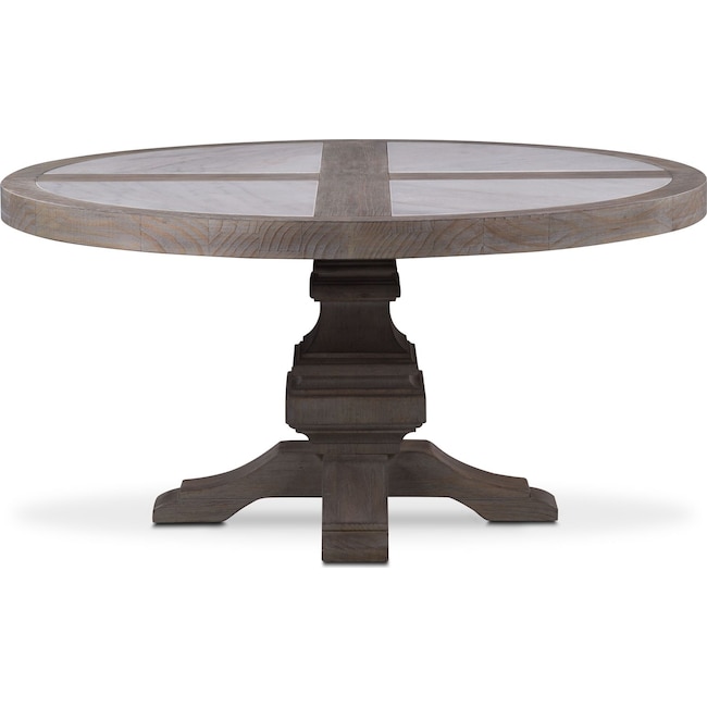 Lancaster Round Marble Top Table Parchment American Signature Dining Room Furniture Lancaster Round Marble Top Table Parchment