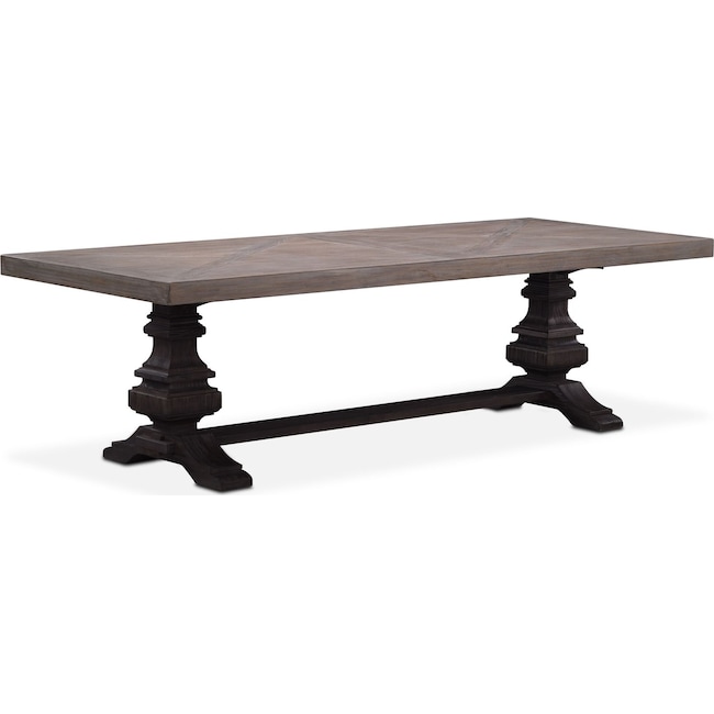 Dining Room Furniture - Lancaster 104" Wood Top Table - Parchment with Truffle Urn Base