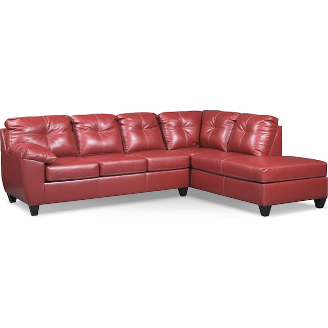 Living Room Furniture - Ricardo 2-Piece Queen Sleeper Sectional with Chaise