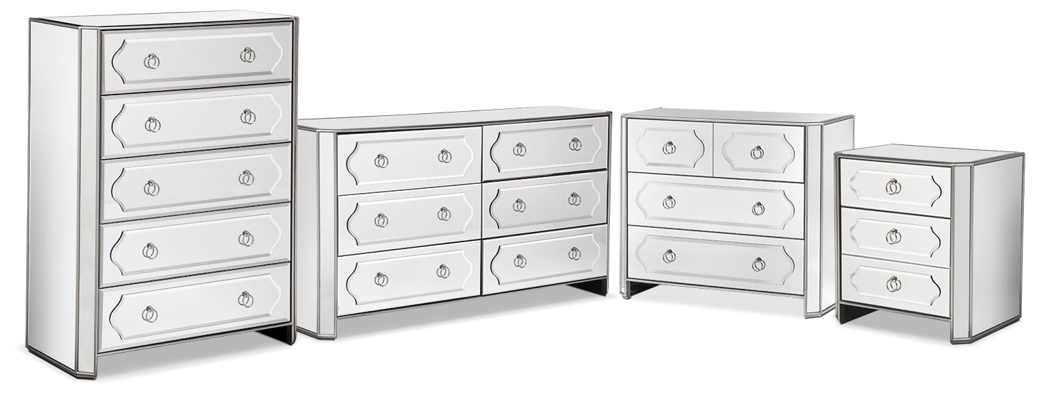 The Harlow Collection Mirrored American Signature Furniture