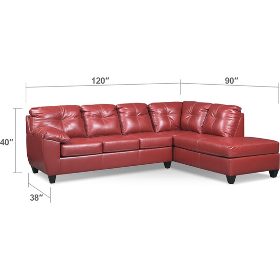 Living Room Furniture - Ricardo 2-Piece Sectional with Right-Facing Chaise - Cardinal