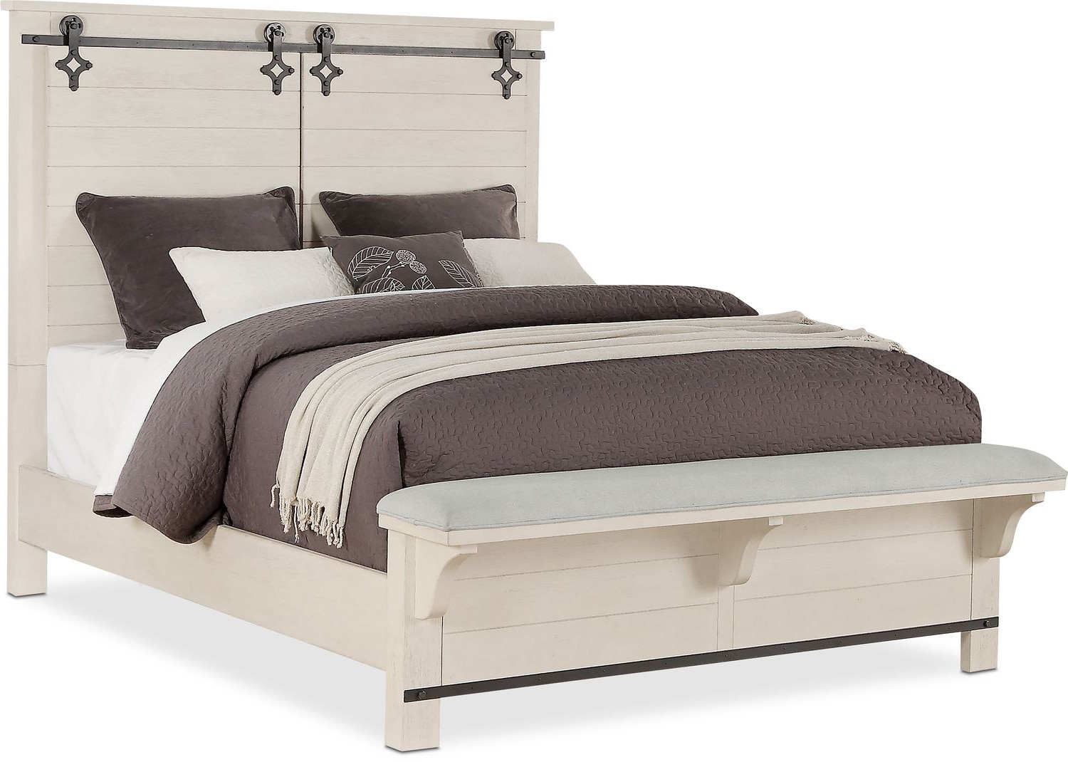 Founders Mill King Bed - White  American Signature Furniture