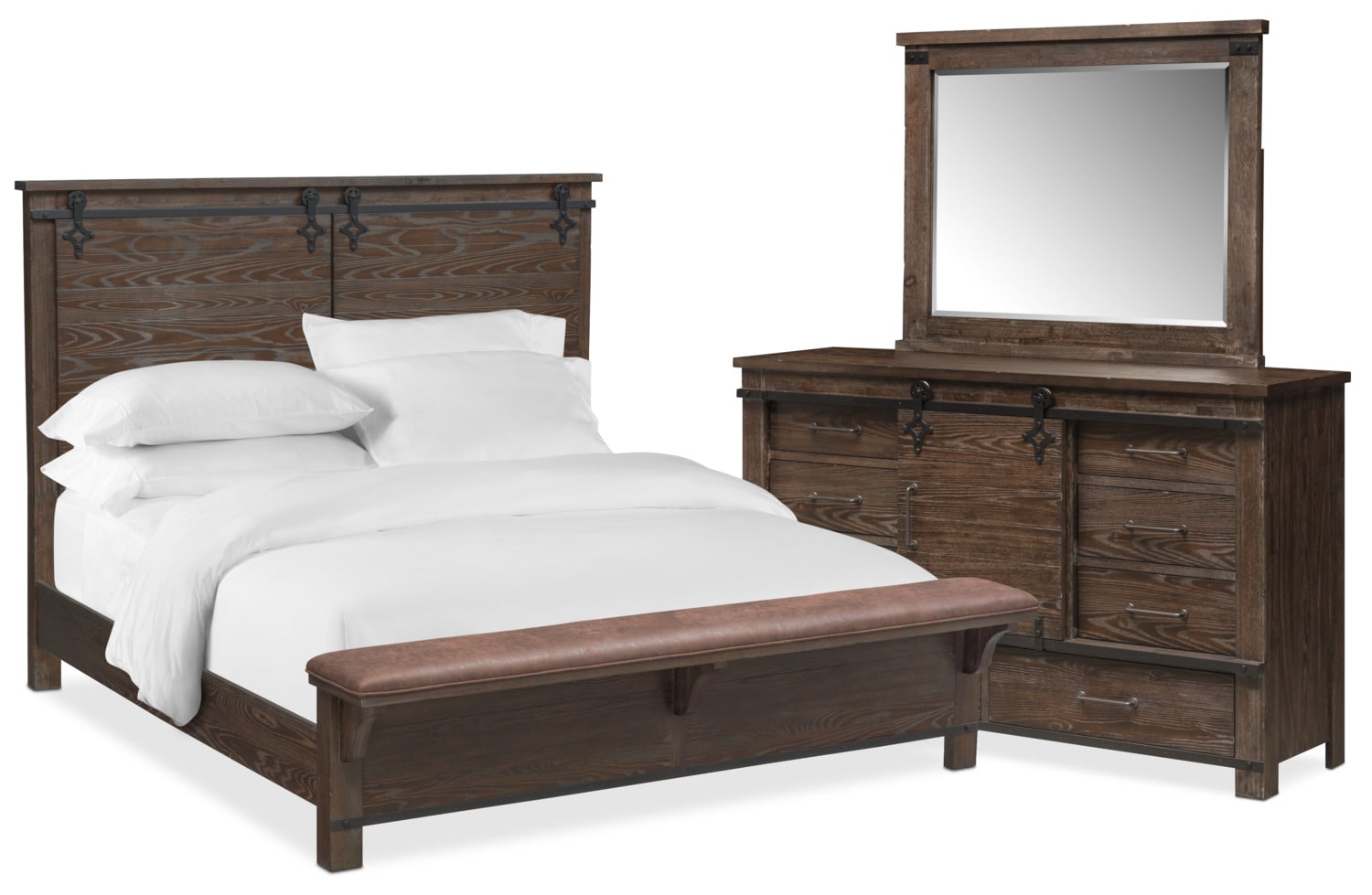 Founders Mill 5 Piece Queen Bedroom Set Cocoa