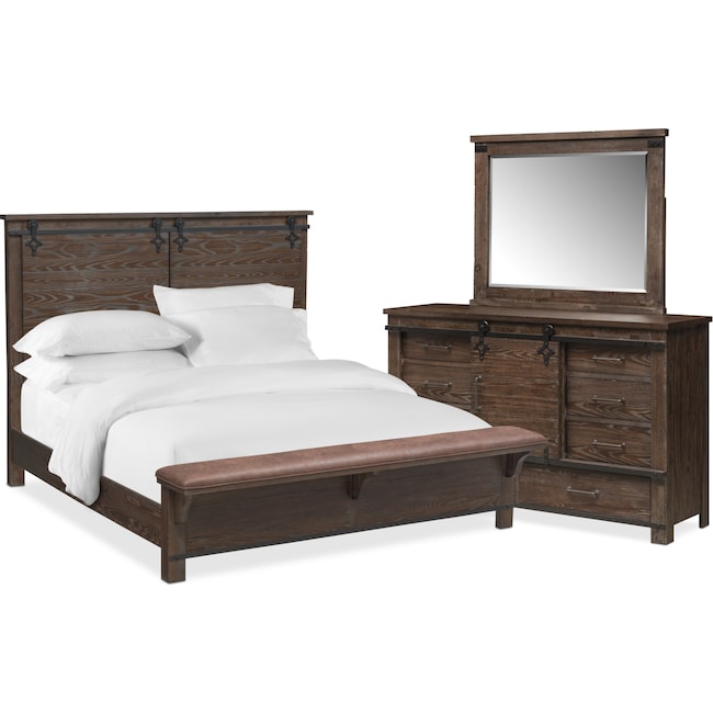 founders mill 5-piece king bedroom set - cocoa