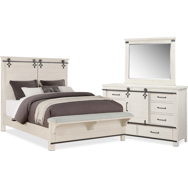 founders mill 5-piece king bedroom set - white