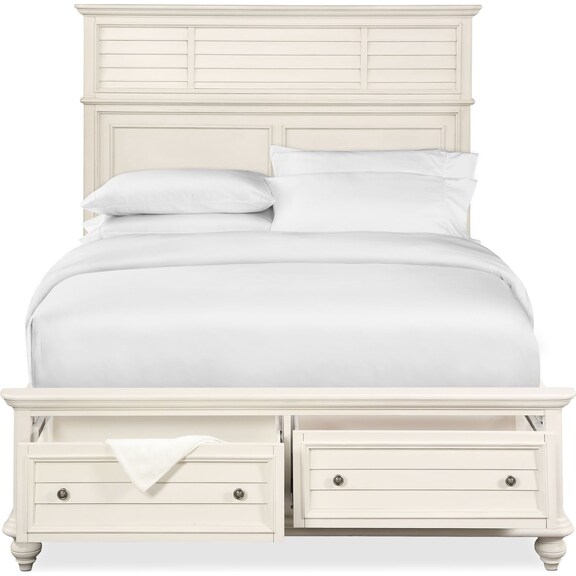 Charleston Queen Panel Bed with 6 Underbed Drawers White American Signature Furniture
