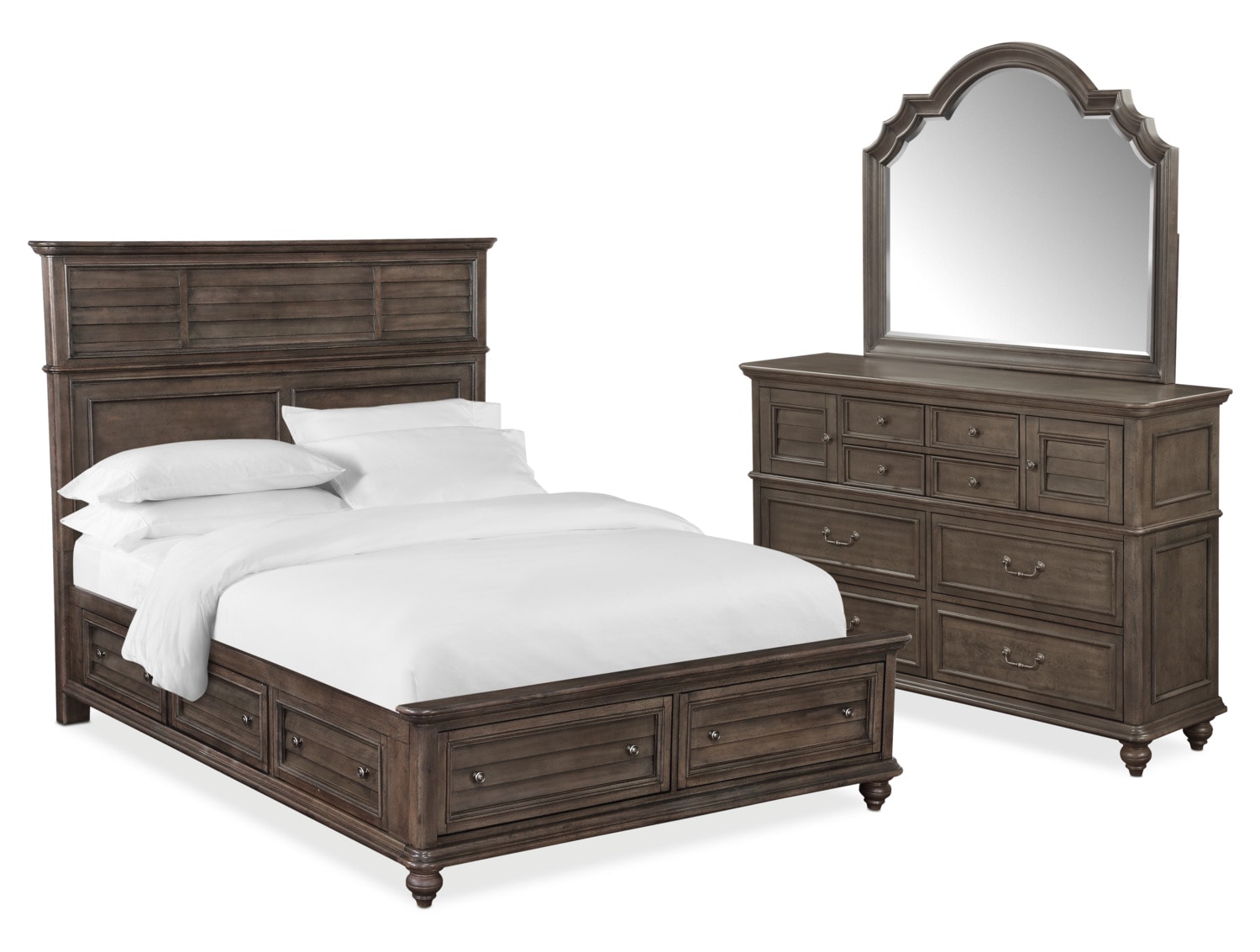 Charleston 5 Piece Panel Bedroom Set With 6 Underbed Drawers