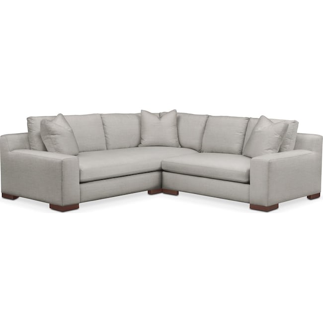 Living Room Furniture - Ethan 2-Piece Sectional with Loveseat