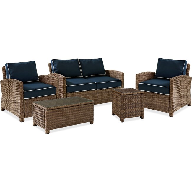 Outdoor Furniture - Destin Outdoor Loveseat, 2 Chairs, Coffee Table and End Table Set
