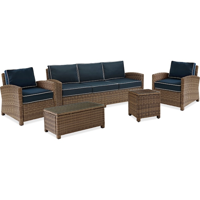 Outdoor Furniture - Destin Outdoor Sofa, 2 Chairs, Coffee Table and End Table Set