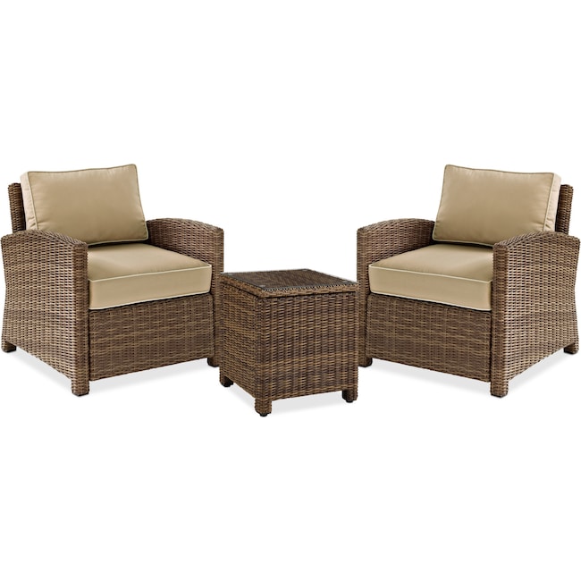 Destin 2 Outdoor Chairs And End Table Set Sand American Outdoor Furniture Destin 2 Chairs And End Table Set Sand