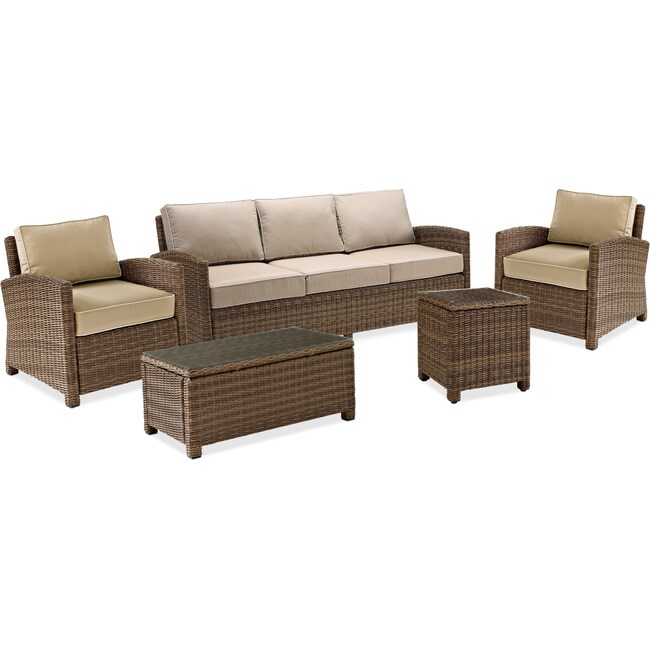 Outdoor Furniture - Destin Outdoor Sofa, 2 Chairs, Coffee Table and End Table Set