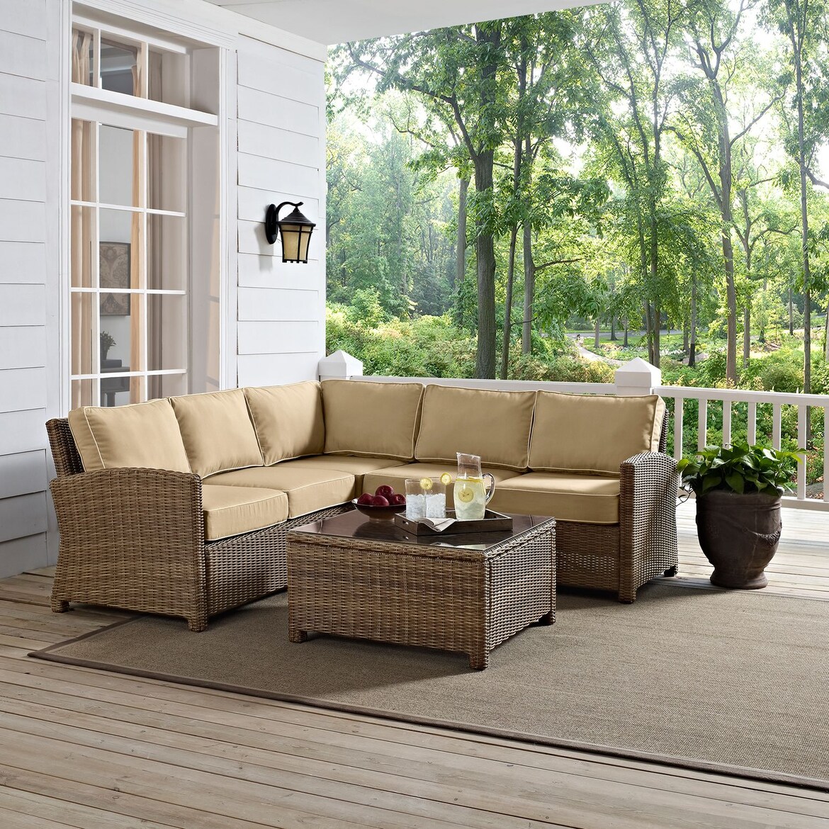 Destin 3Piece Outdoor Sectional and Coffee Table Set American