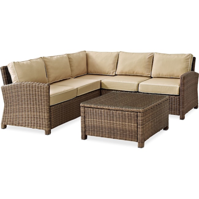 Outdoor Furniture - Destin 3-Piece Outdoor Sectional and Coffee Table Set