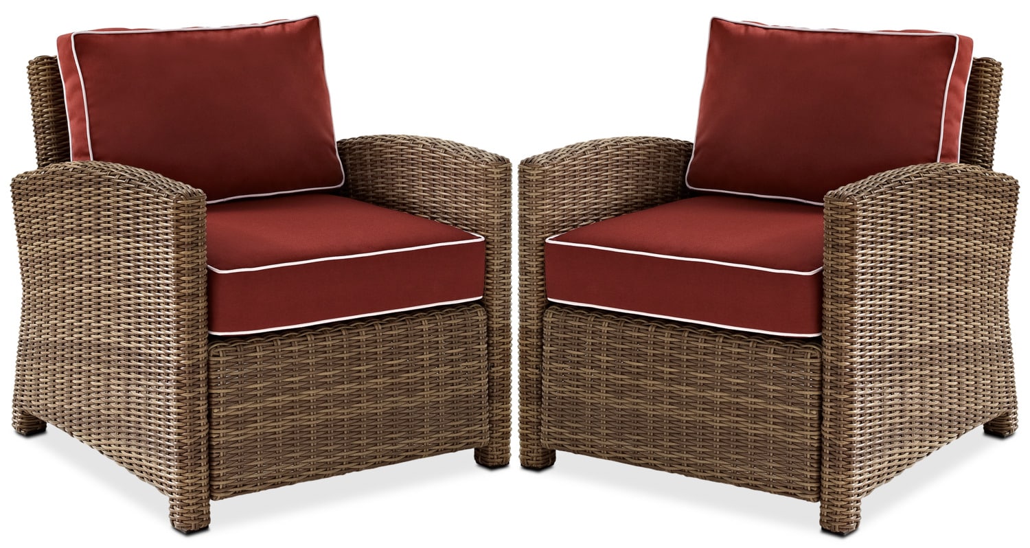 Destin Set of 2 Outdoor Chairs - Sangria | American ...