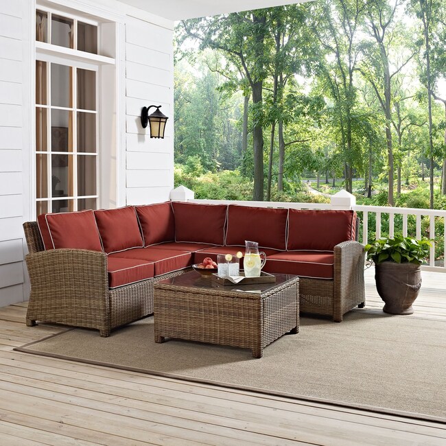 Outdoor Furniture - Destin 3-Piece Outdoor Sectional and Coffee Table Set