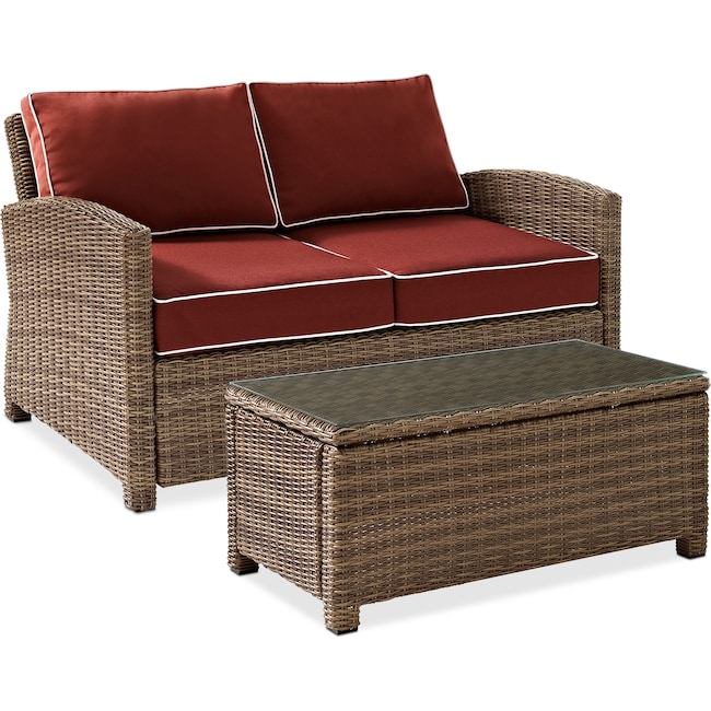 Outdoor Furniture - Destin Outdoor Loveseat and Coffee Table Set
