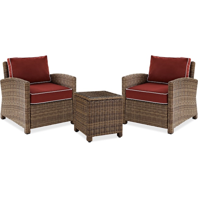 Outdoor Furniture - Destin 2 Outdoor Chairs and End Table Set