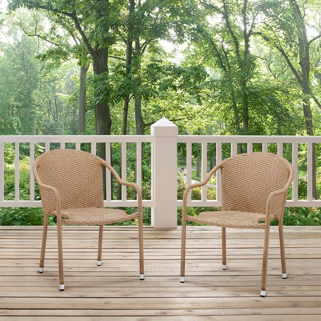 Outdoor Furniture - Aldo Set of 2 Stackable Outdoor Arm Chairs