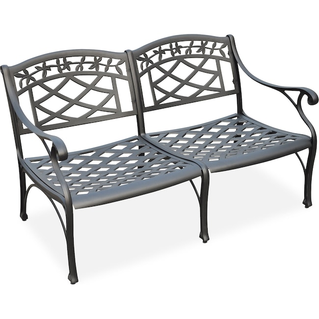 Outdoor Furniture - Hana Outdoor Loveseat - Black