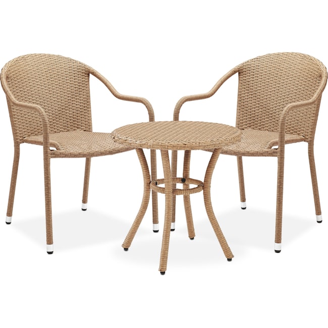 Outdoor Furniture - Aldo Outdoor Café Table and 2 Arm Chairs