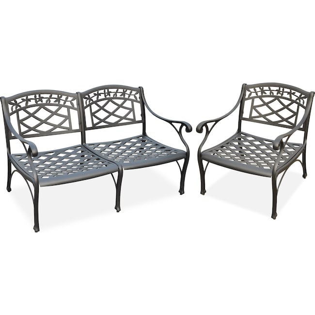 Outdoor Furniture - Hana Outdoor Loveseat and Chair Set