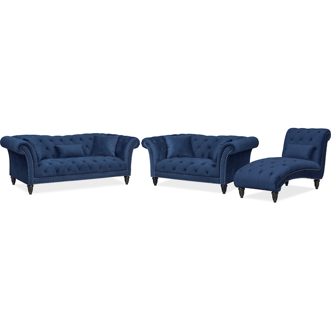 Living Room Furniture - Marisol Sofa, Loveseat and Chaise Set