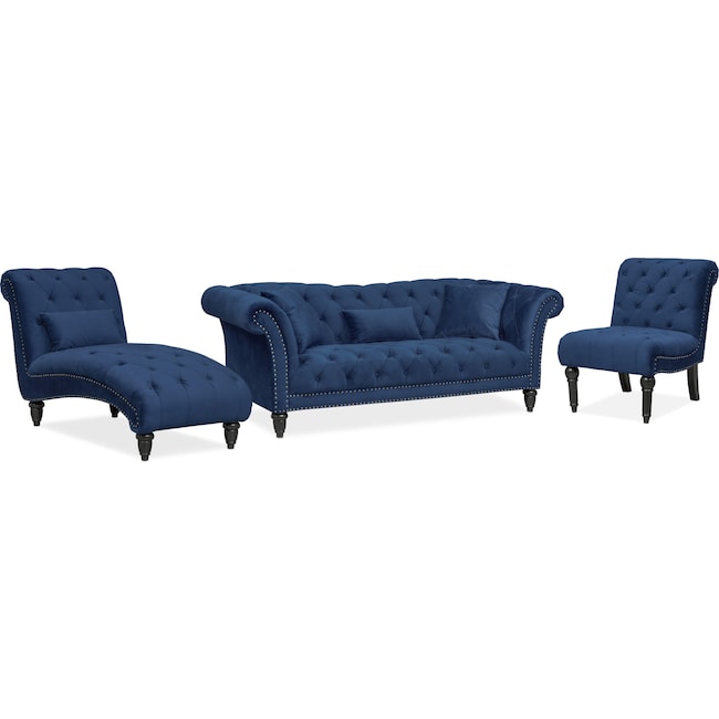 Living Room Furniture - Marisol Sofa, Chaise and Chair Set
