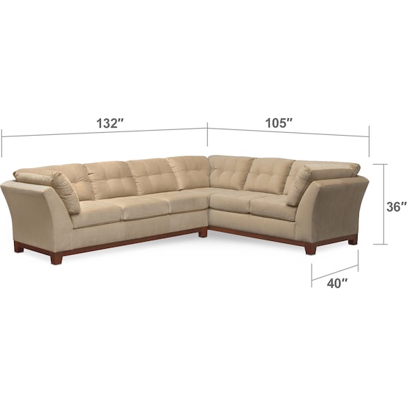 Living Room Furniture - Sebring 2-Piece Sectional with Sofa