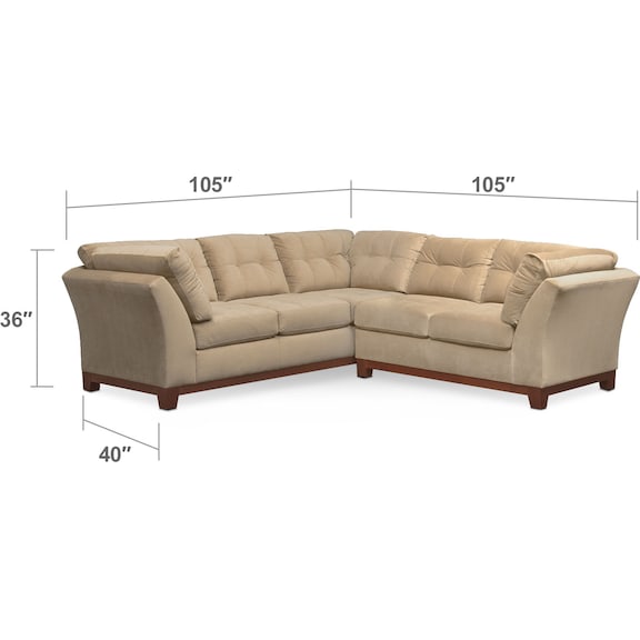 Living Room Furniture - Sebring 2-Piece Sectional with Right-Facing Loveseat - Cocoa