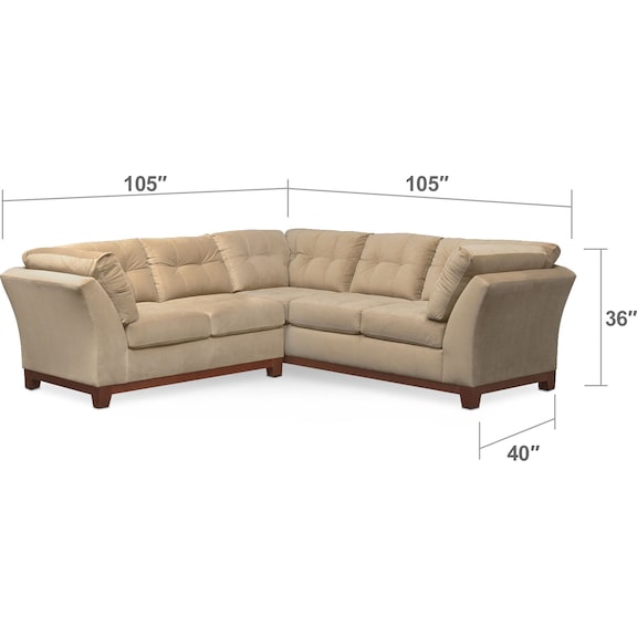 Living Room Furniture - Sebring 2-Piece Sectional with Left-Facing Loveseat - Cocoa