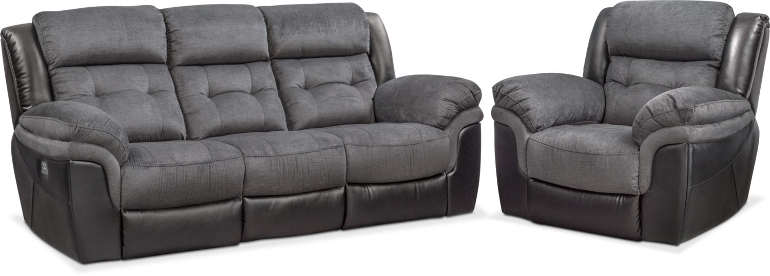 Tacoma Dual Power Reclining Sofa And Recliner Set American