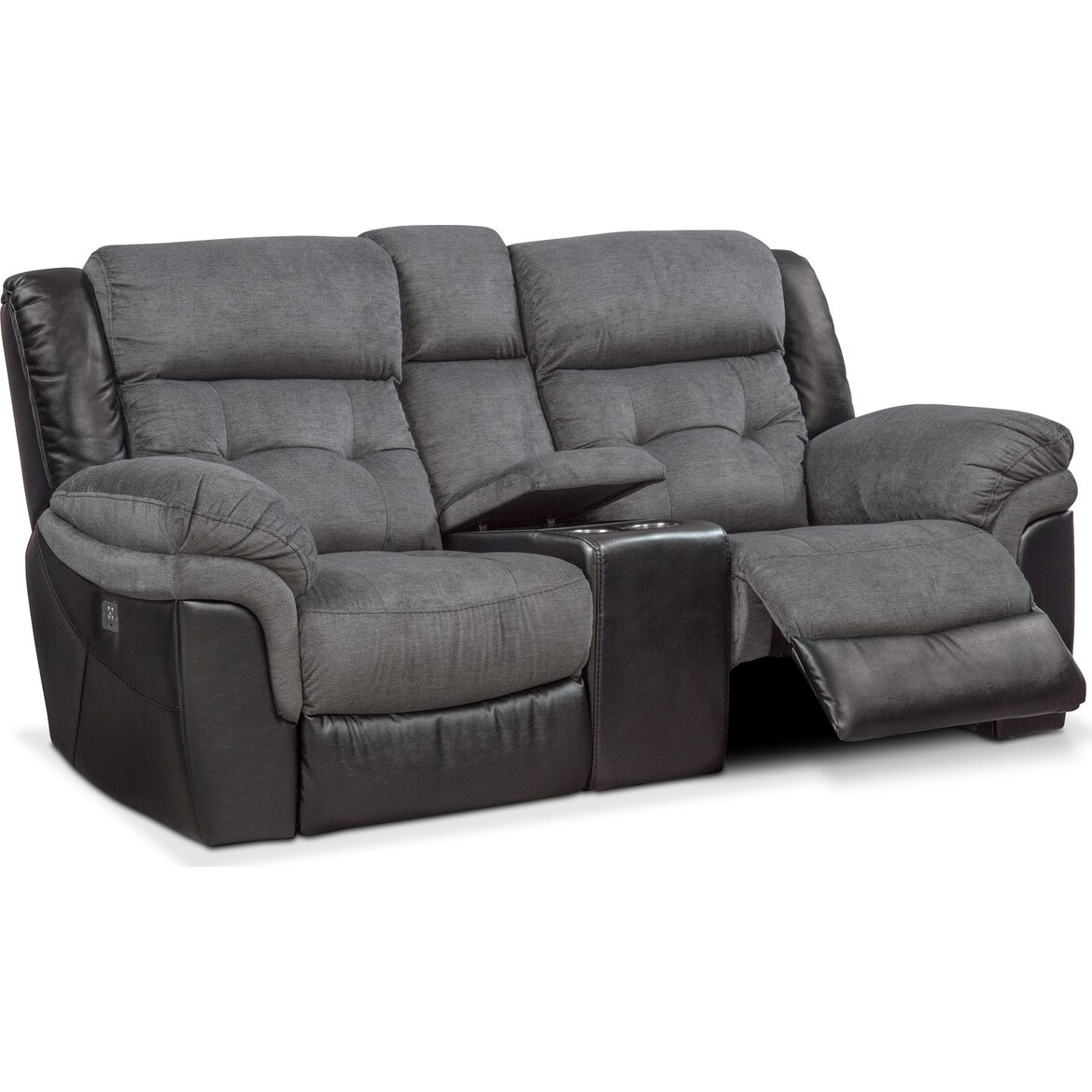 DualPower Reclining Sofa and Loveseat Set American Signature Furniture