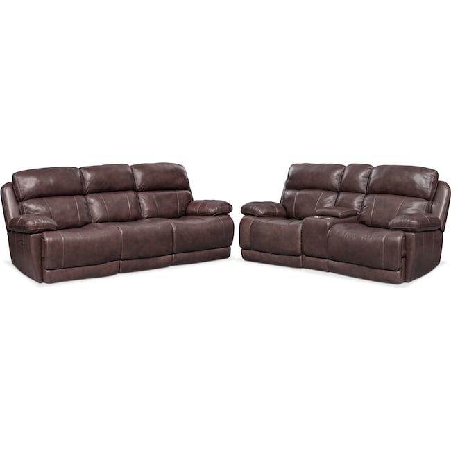 Living Room Furniture - Monte Carlo Dual-Power Reclining Sofa and Loveseat Set