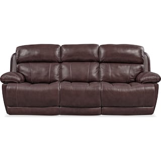Leather Real Authentic Monte Carlo Dual Reclining Sofa