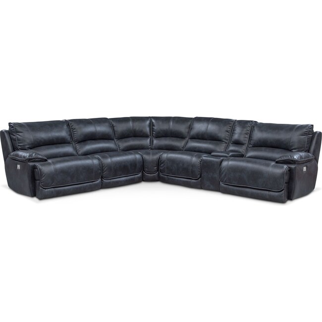 Living Room Furniture - Mario 6-Piece Power Reclining Sectional with 2 Reclining Seats