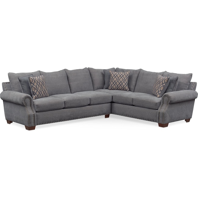 Bolton 2Piece Sectional with LeftFacing Sofa Gray American