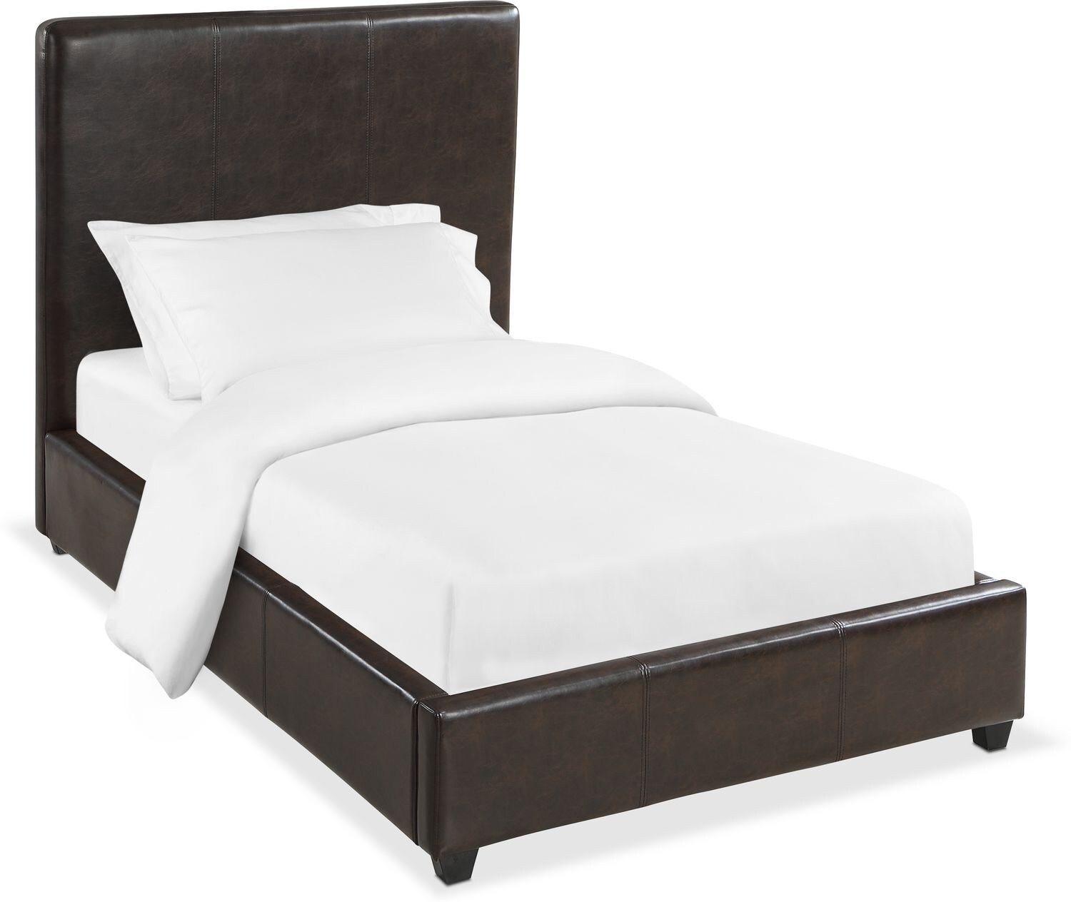 Harley Twin Upholstered Bed - Brown | American Signature ...