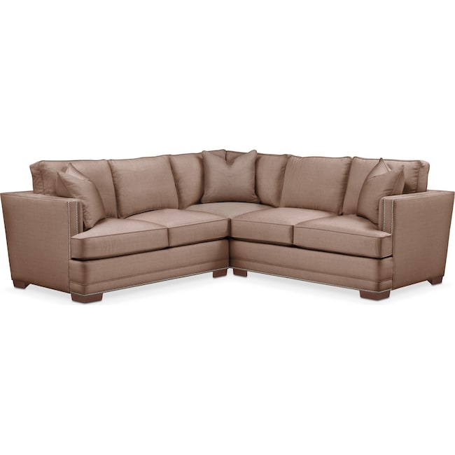 Living Room Furniture - Arden 2-Piece Sectional with Loveseat