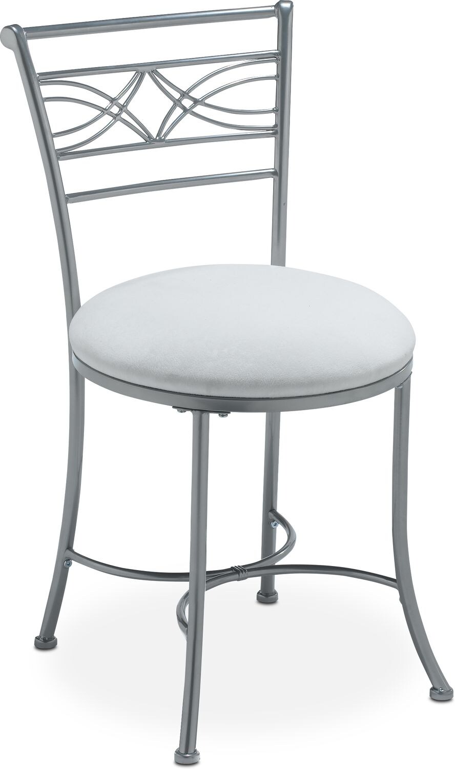 Fenton Vanity Stool Chrome American Signature Furniture Fenton Vanity Stool Chrome