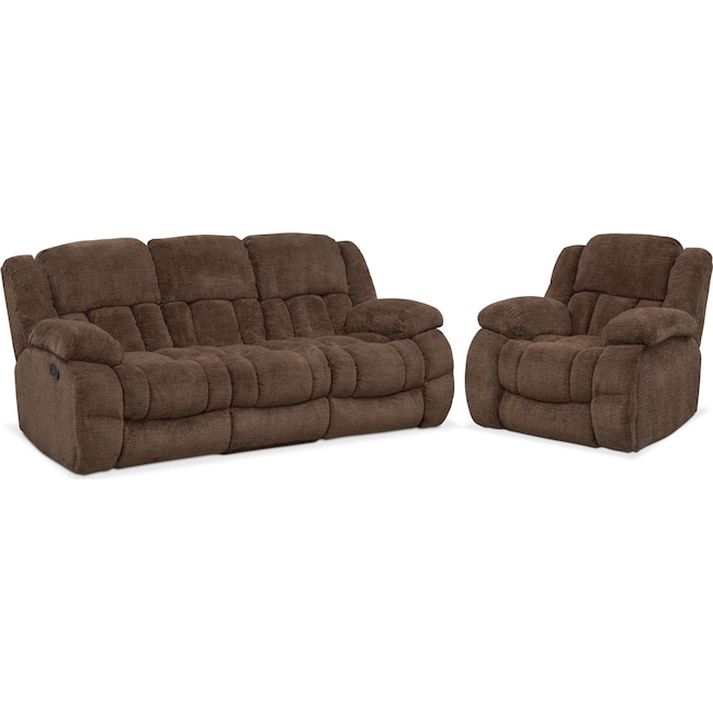 Living Room Furniture - Turbo Manual Reclining Sofa and Glider Recliner Set