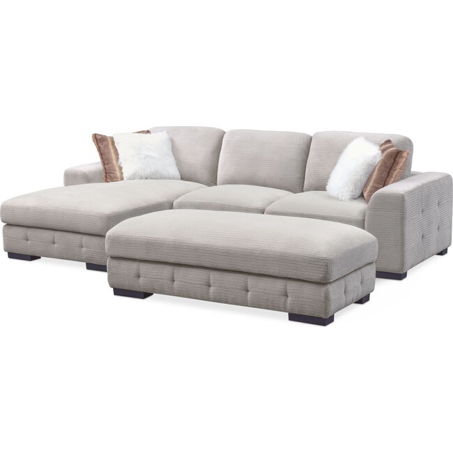 Living Room Furniture - Terry 2-Piece Sectional with Ottoman Package